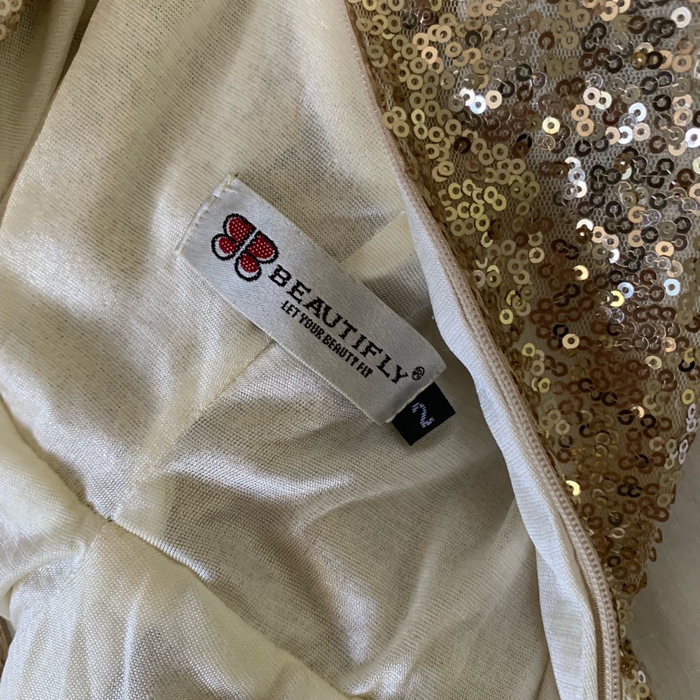 Gold sequin long dress - Picture 3 of 3